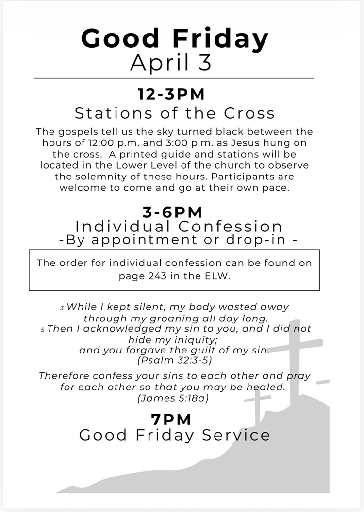 Good Friday worship schedule